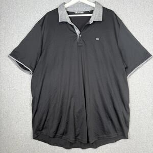Travis Mathew Men's Size 3XL XXXL Black Pima Cotton Short Sleeve Polo Shirt